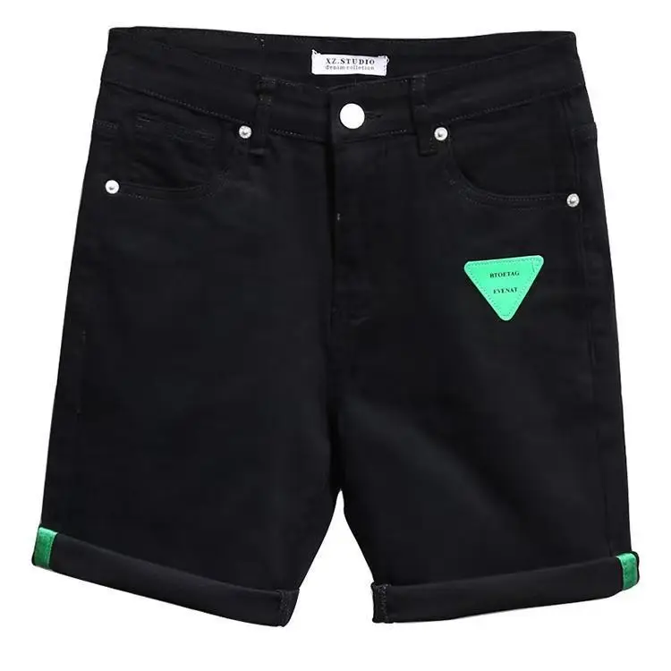 الصيف رقيقة مطاطا الرجال الدنيم السراويل فضفاضة مستقيم عادية صديقها المتوسطة السراويل اقتصاص السراويل الجلدية التصحيح المؤخرات للرجال