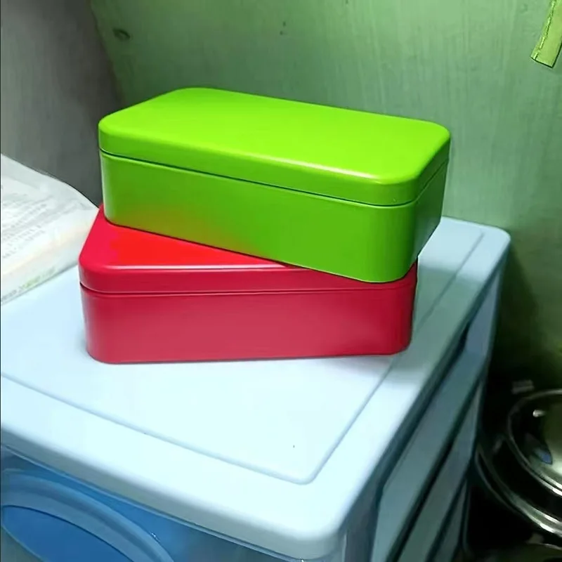 12 Pcs/Lot Coins Keys Storage Box Tinplate Storage Box Rectangular Small Tin Box Metal Candy Storage Organizer Case With Lid