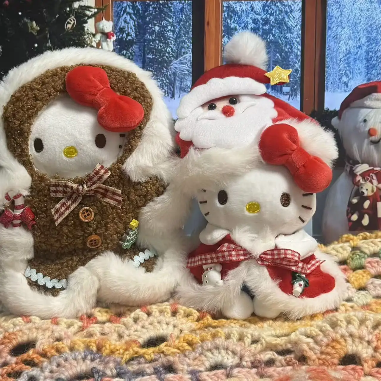 

Hello Kitty Санта-Клаус плюшевый брелок орнамент осень/зима плюшевая игрушка брелок подарок