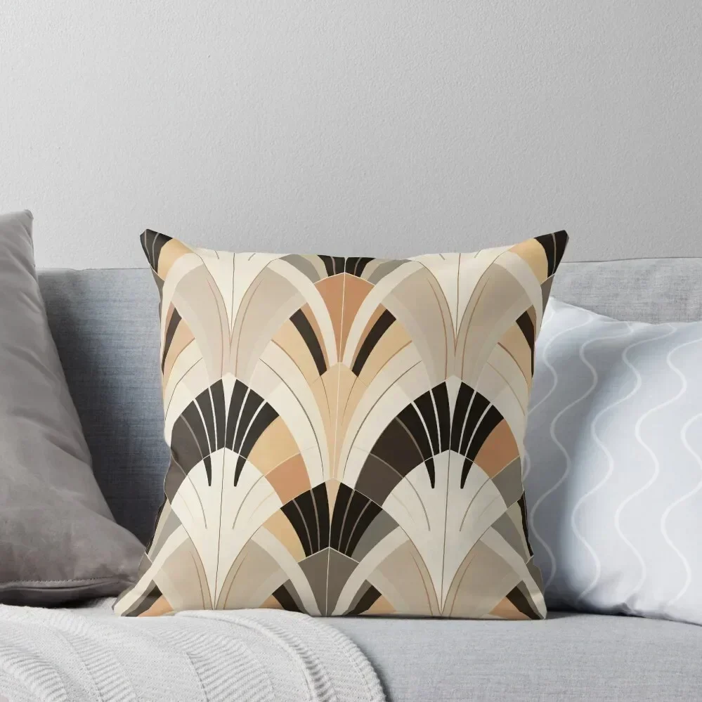 

Retro Scandi: '70s-Inspired Multilayered Art Deco in Beige and Black T-Shirt Throw Pillow Sofa Cushion Cover pillow