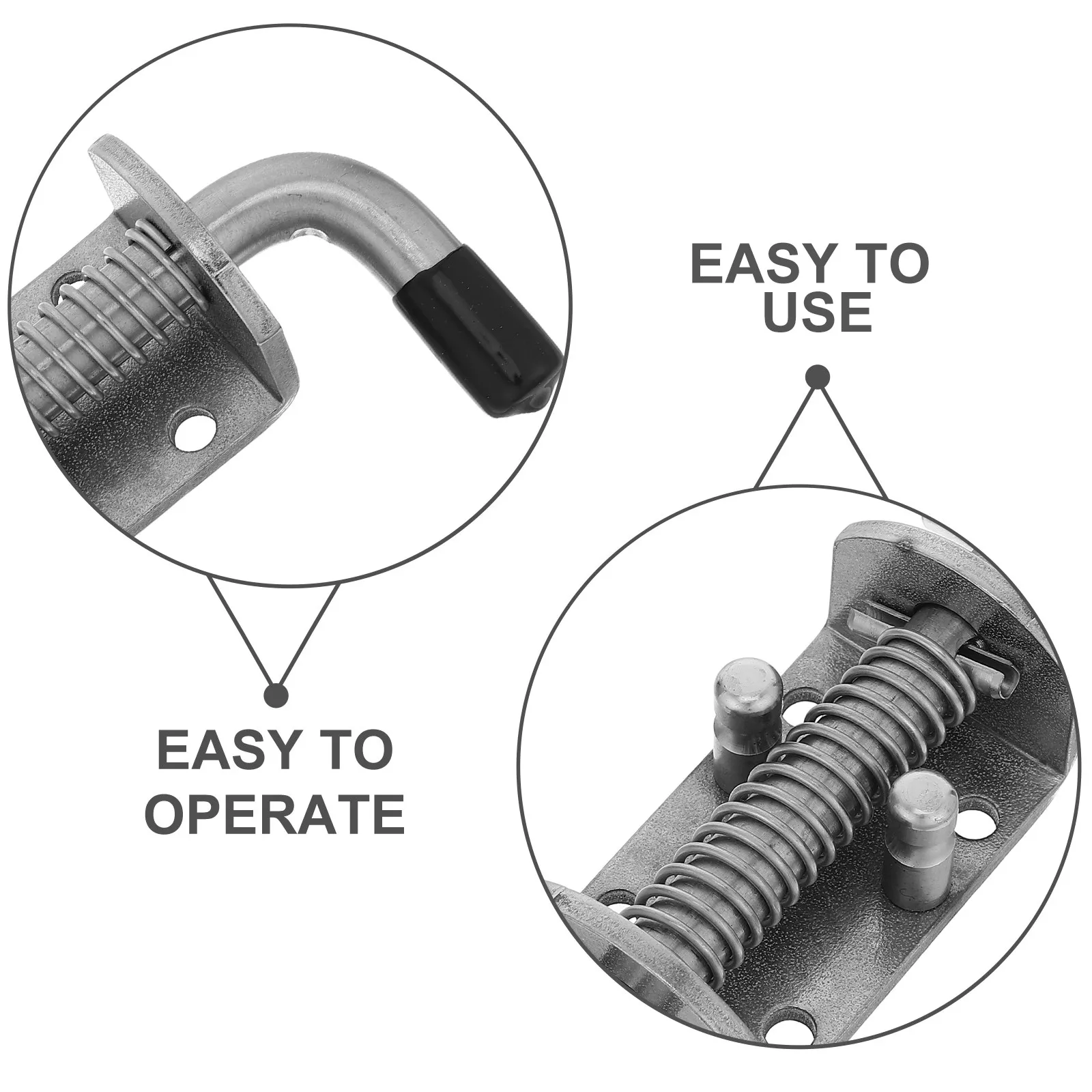 Spring Loaded Gate Latch Pin Stainless Steel Heavy Duty Bolt for Shed Doors Cabinets Sliding Rv Trailer Door Lock
