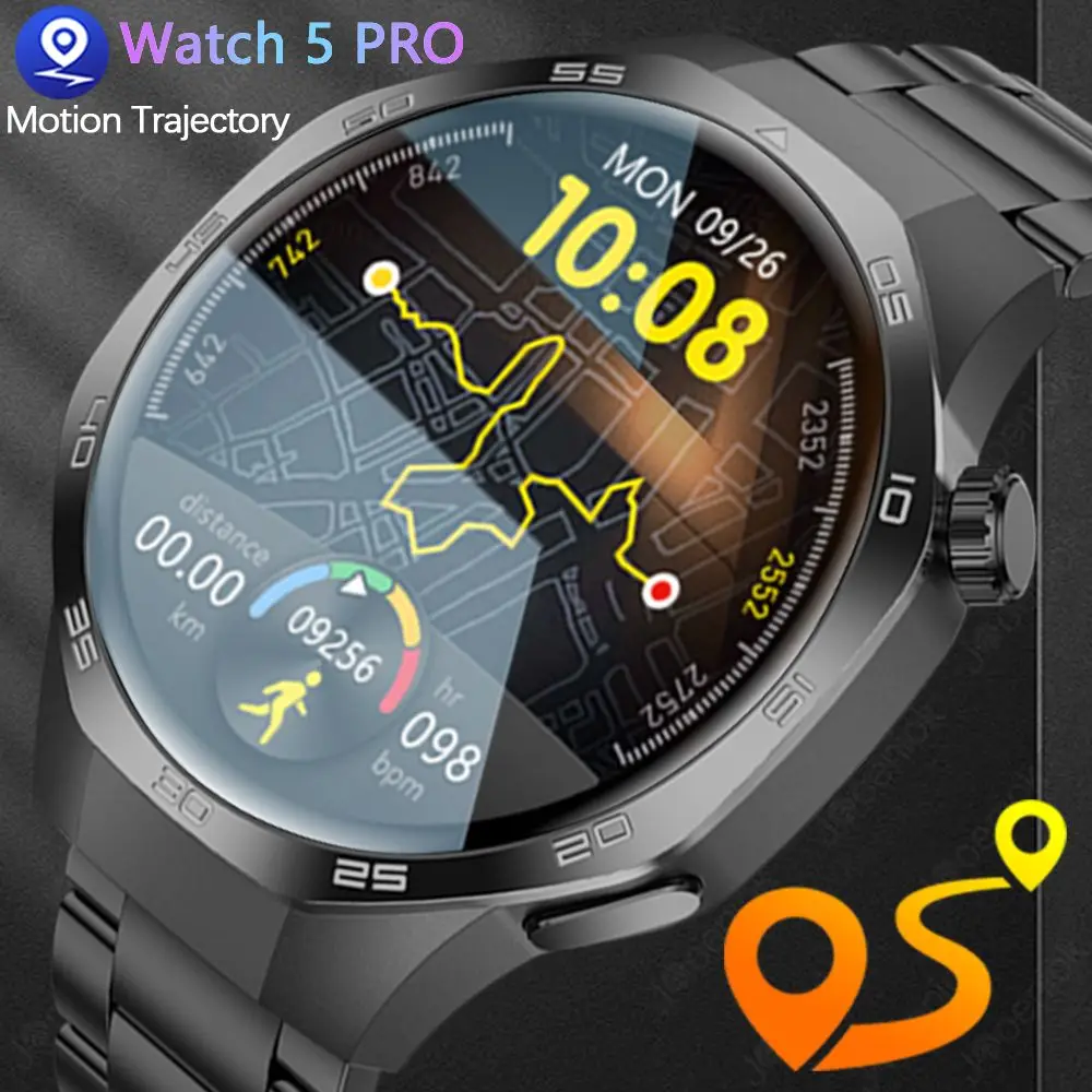 

2026 New Watch 5 Pro Smart Watch Men 1.53-inch 360*360 HD Screen GPS Motion Track Multi-Sport Mode BT Call Waterproof Smartwatch