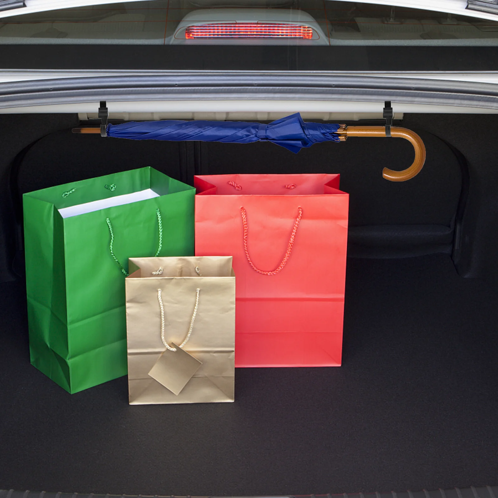 

2Pcs Car Rear Seat Hook Multi-Function Trunk Holder Storage Hook Bag Umbrella Clip Organizer Umbrella Clip Back Seat Holder