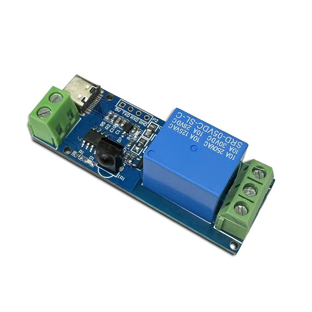 DC5V 1 kênh WiFi điều khiển từ xa Relay chuyển đổi mô-đun hỗ trợ tự khóa chế độ điểm hoạt động Type-C giao diện với điều khiển từ xa