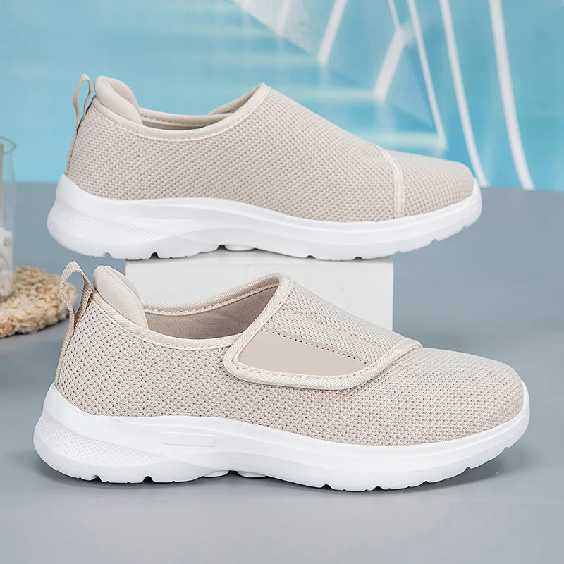 Light Casual Walking Shoes, Breathable Non Slip Shoes For Middle-aged And Elderly People, Adjustable Elastic Shoes, Novel Spring