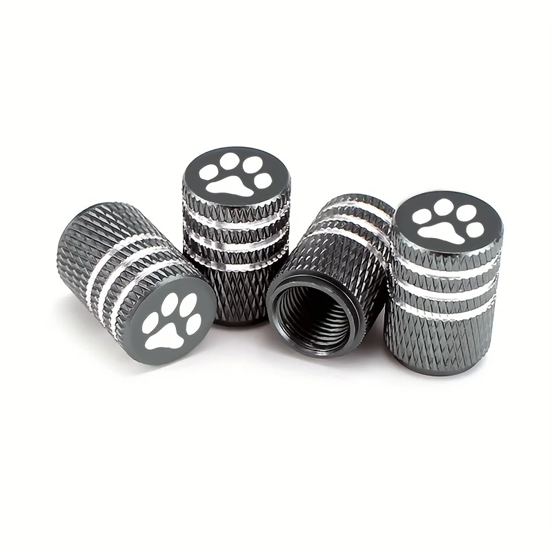 x4 Dog paw printed corrosion-resistant valve cap Fancy roller Twisting method Leak proof tire sealing cover exterior accessories