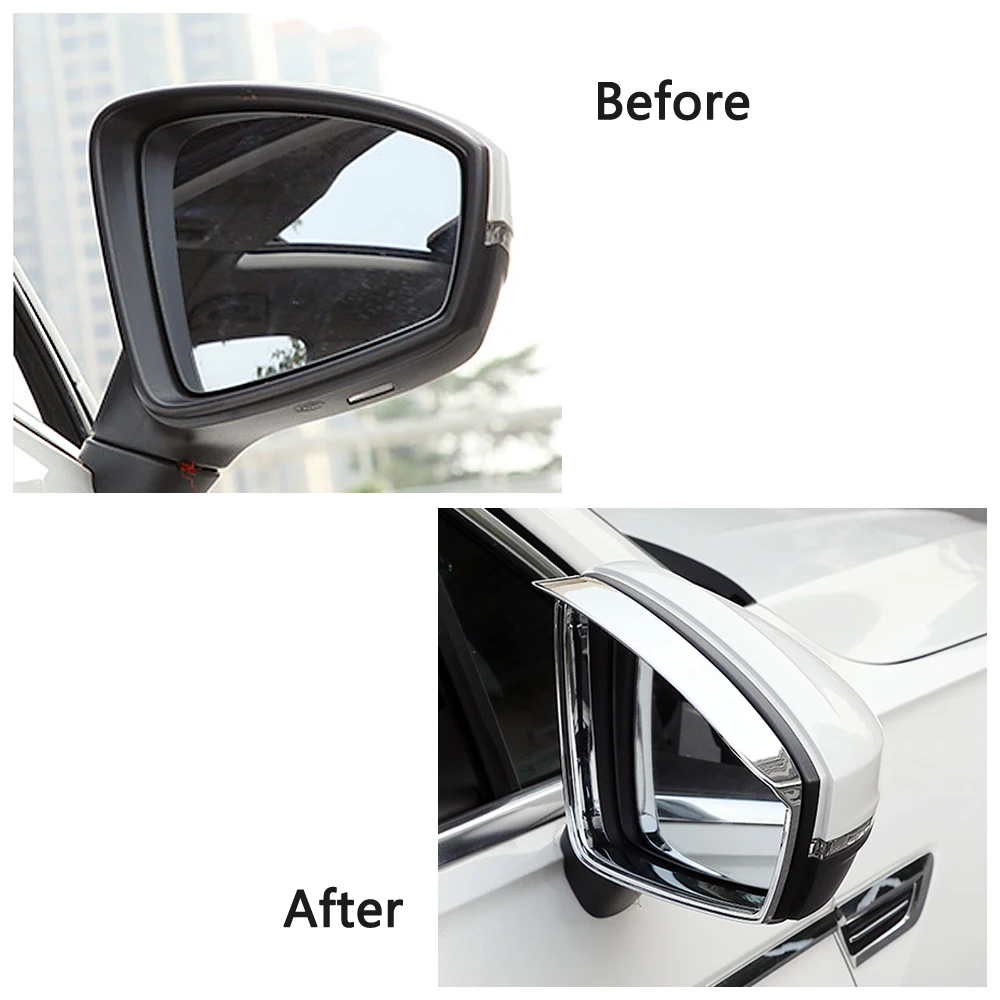For Volkswagen VW Tiguan MK2 2017-2019 Chrome Side Mirror Rear Window Wiper Fog Light Cover Car Exterior Trim Protector Sticker