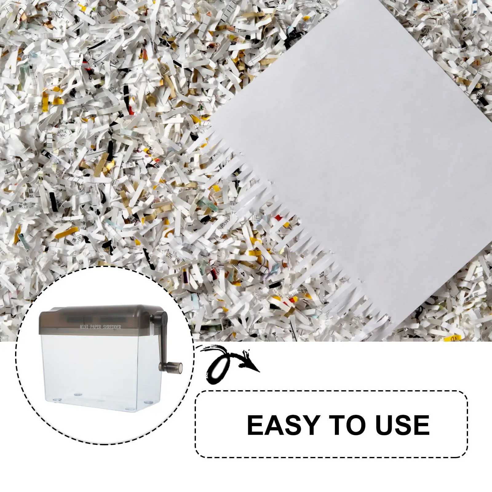 1Pcs Manual Shredder Mini Compact Paper Cutter Desktop Hand Shredder for Office Home Document Cutting Tool Documents Cutter