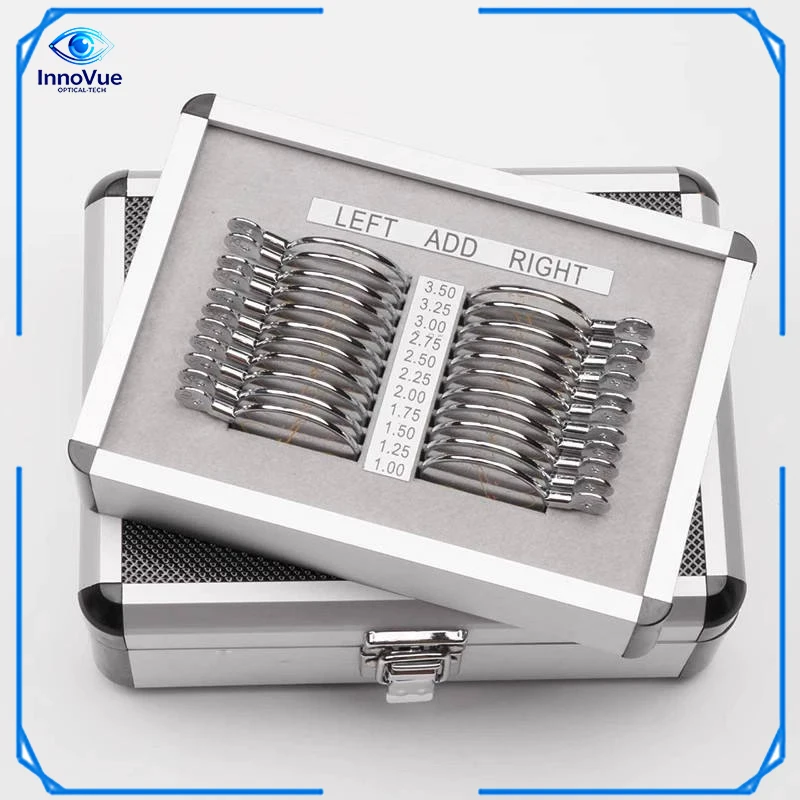 

InnoVue Opto Professional 22-Piece Aluminum Case Progressive Trial Lenses Insertion Box Trial Lens Set for Optical Stores