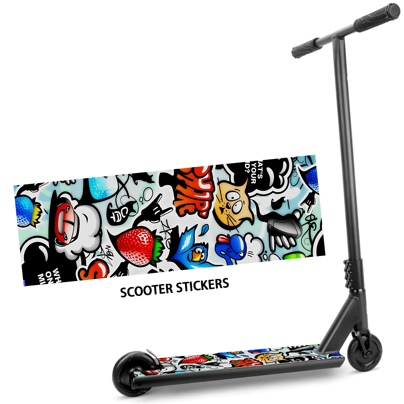 

1 Piece Tide Cool Color Cartoon Graffiti Scooter Sticker Creative Scooter Body Sticker PVC Sticker - Easy Easy to Install - High