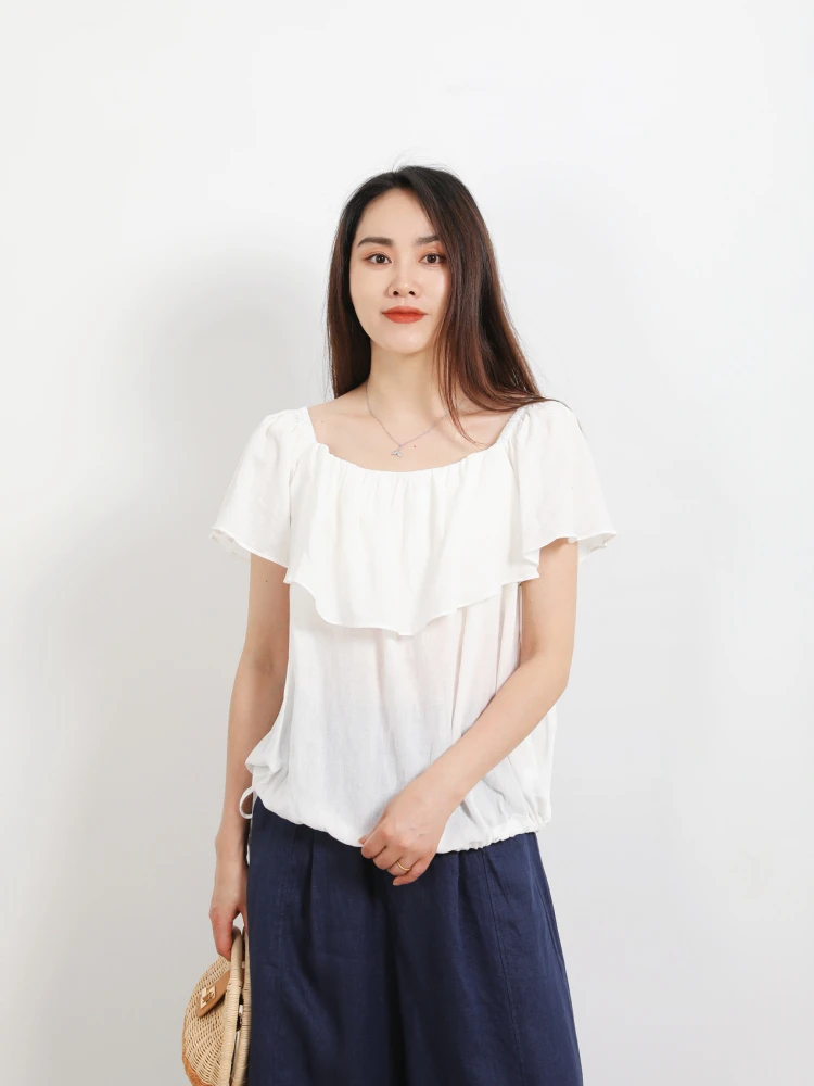 

Удобная дышащая прохладная женская футболка с коротким рукавом, скрывающая недостатки фигуры, в корейском стиле, свободного кроя, летняя, тонкая, однотонная