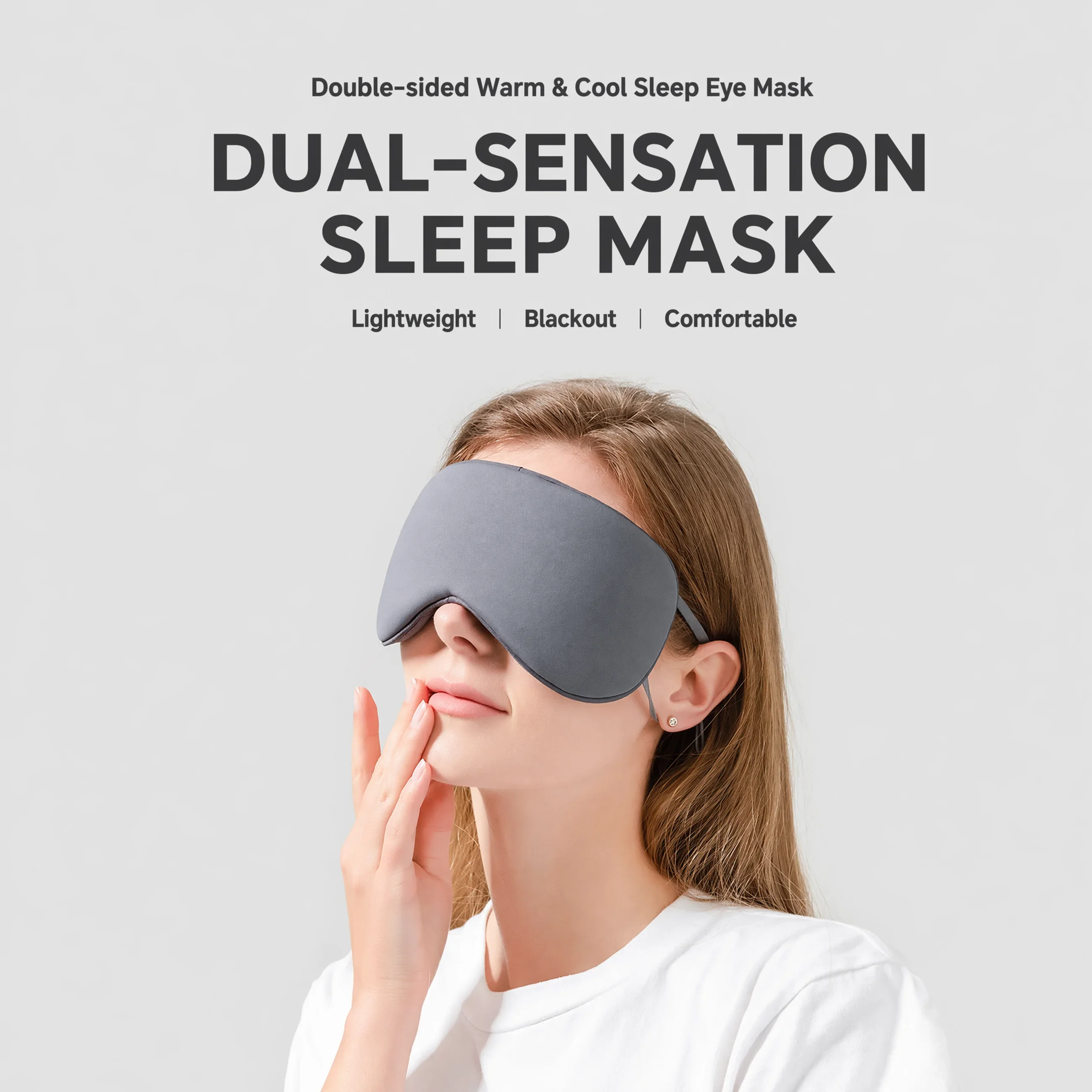 Ice Silk Sleep Mask Double Sided Blackout Eye Mask Zero Pressure Portable Washable Sleeping Mask for Travel Home Nap