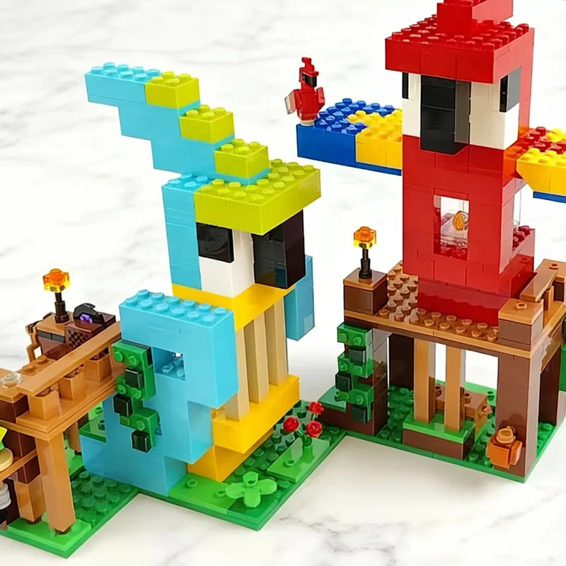 

Compatible Brands Brick Sets My Pixel World Game Series Building Blocks Parrot Bird House MOC Toys Kids Gift 21282