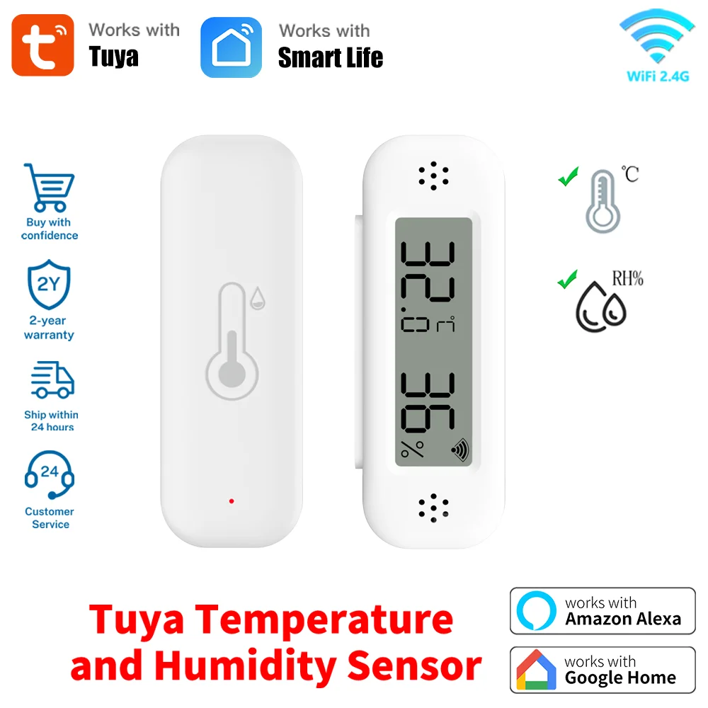 Tuya Smart WIFI Temperature Humidity Sensor APP Remote Monitoring for Smart Home SmartLife Works With Alexa Google Assistant