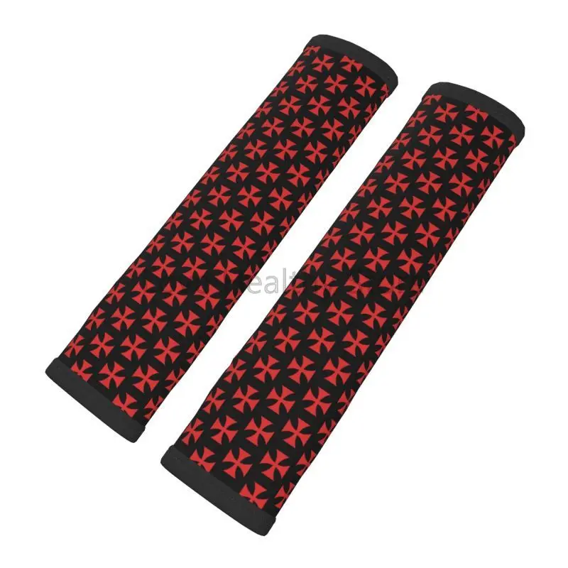 

Knights Templar Flag Car Seat Belt Pad Cover Soft Comfort Shoulder Neck Pads Cushion Shoulder Seatbelt Pads for Most Car SUV Van