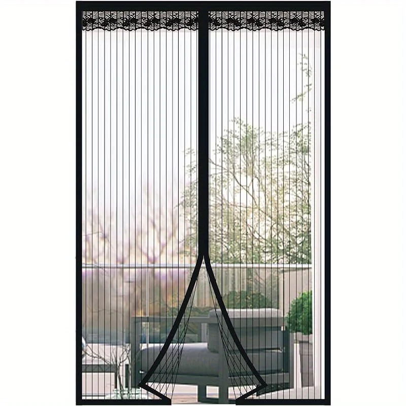 Screen Door 47.24x82.68inch - Drill-Free Installation Fabric Insect Protection Curtain for Balcony, Patio, Living Room - Mosquit