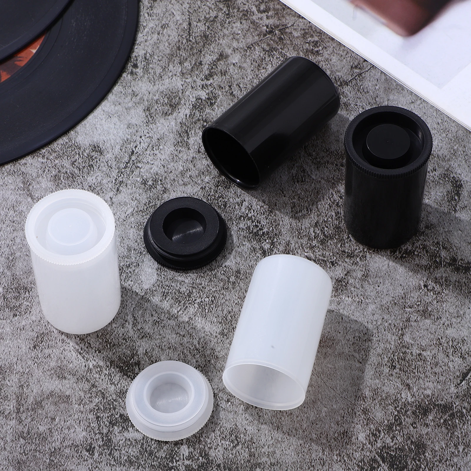 

20pcs Film Canisters Black Empty Plastic Containers For 35Mm Camera Film Storage Reusable Small Jars Organizing Buttons Rings