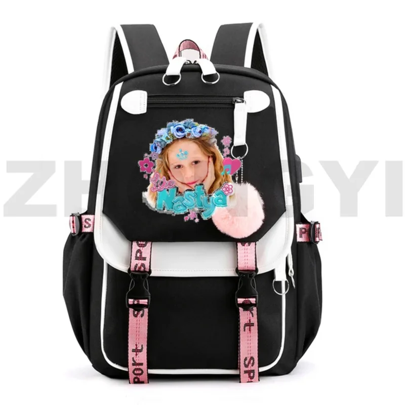 Bolsa de escola engraçada cartoon para meninos e meninas, mochila russa como Nastya para mulheres, anime kawaii, viagem casual, moda