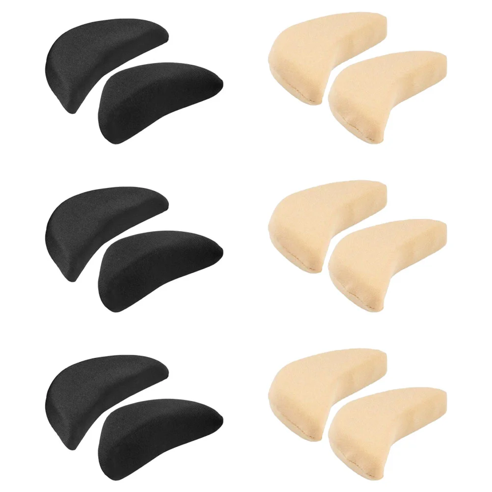 

6 Pairs Sponge Toe Plug Foot Pads Shoe Insert Forefoot Inserts Filler Too Big Men Women