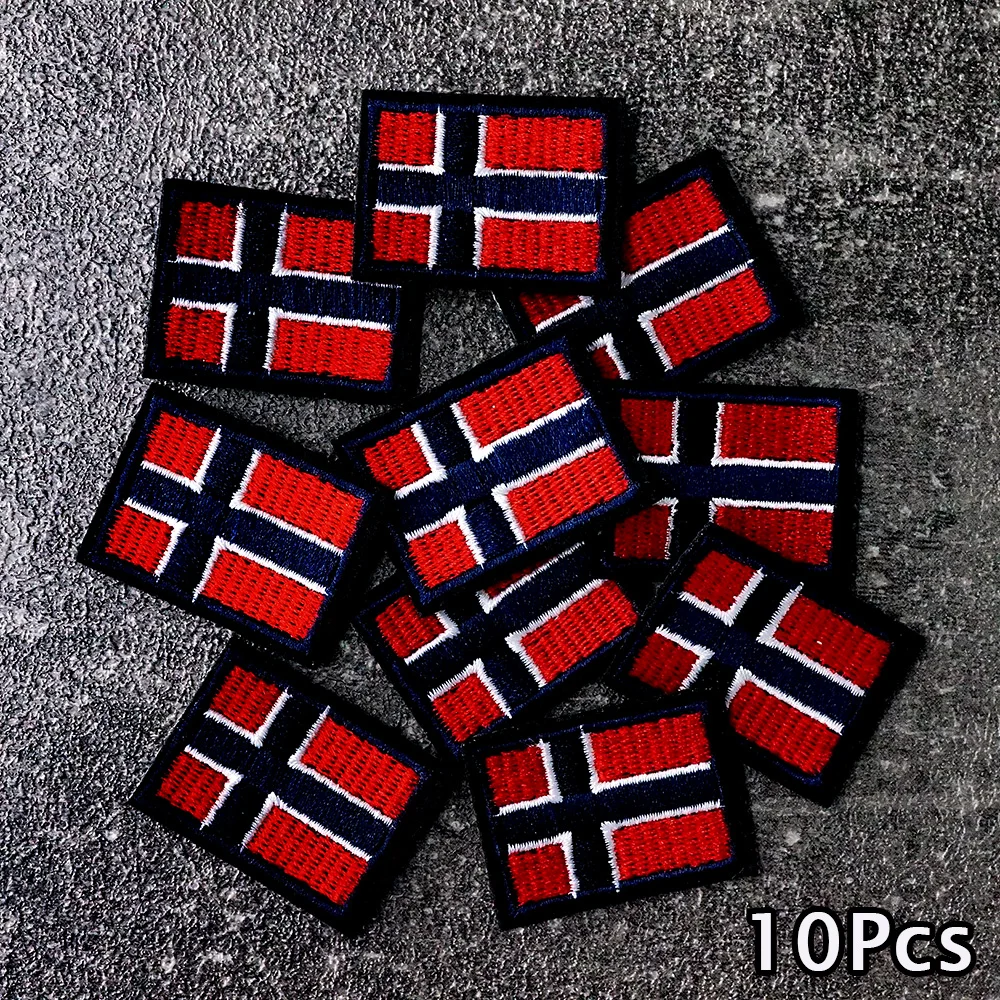 Naszywki z flagą Norwegii Haftowana aplikacja do prasowania odzieży Materiały do szycia Dekoracyjna ręcznie robiona naszywka dekoracyjna Kongeriket Norge