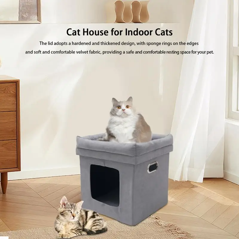 Cat Caves For Indoor Cats Cat Cube For Multiple Cats Kitten Removable Waterproof Small Cat Towers Hideaway Condo For All Seasons