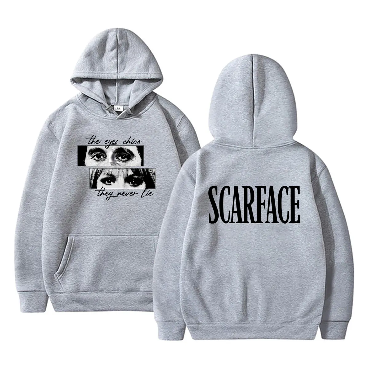 Heißer 90er-Jahre-Klassiker Gangster-Film Scarface Hoodie Tony Montana Al Pacino Sweatshirt Herren Damen Hip Hop Oversized Pullover Hoodies – Detail 6