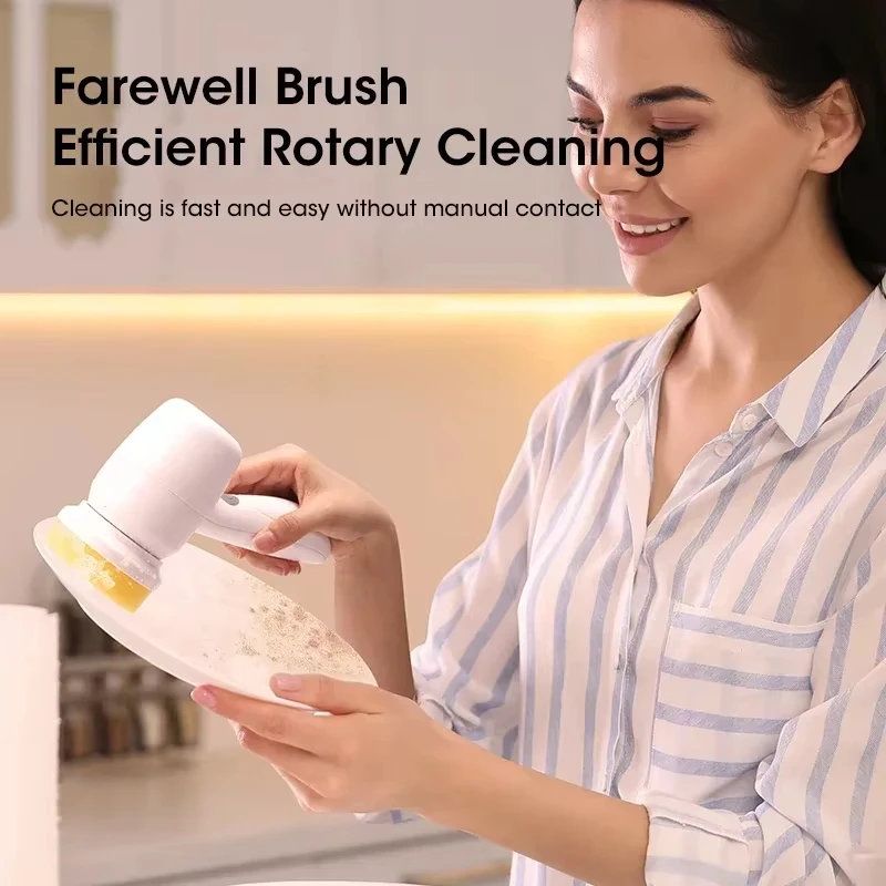 

Mini USB Wireless Electric Cleaning Brush Multi Functional Cleaning Tool For Kitchen Dishwashing Bath Tile Cleaning