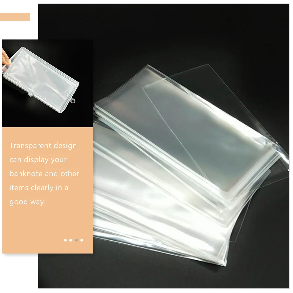 Plastic Banknote Storage Bags Clear Protective Pouch for Paper Money Holder Collectors Album Case Stamp Cover Collection