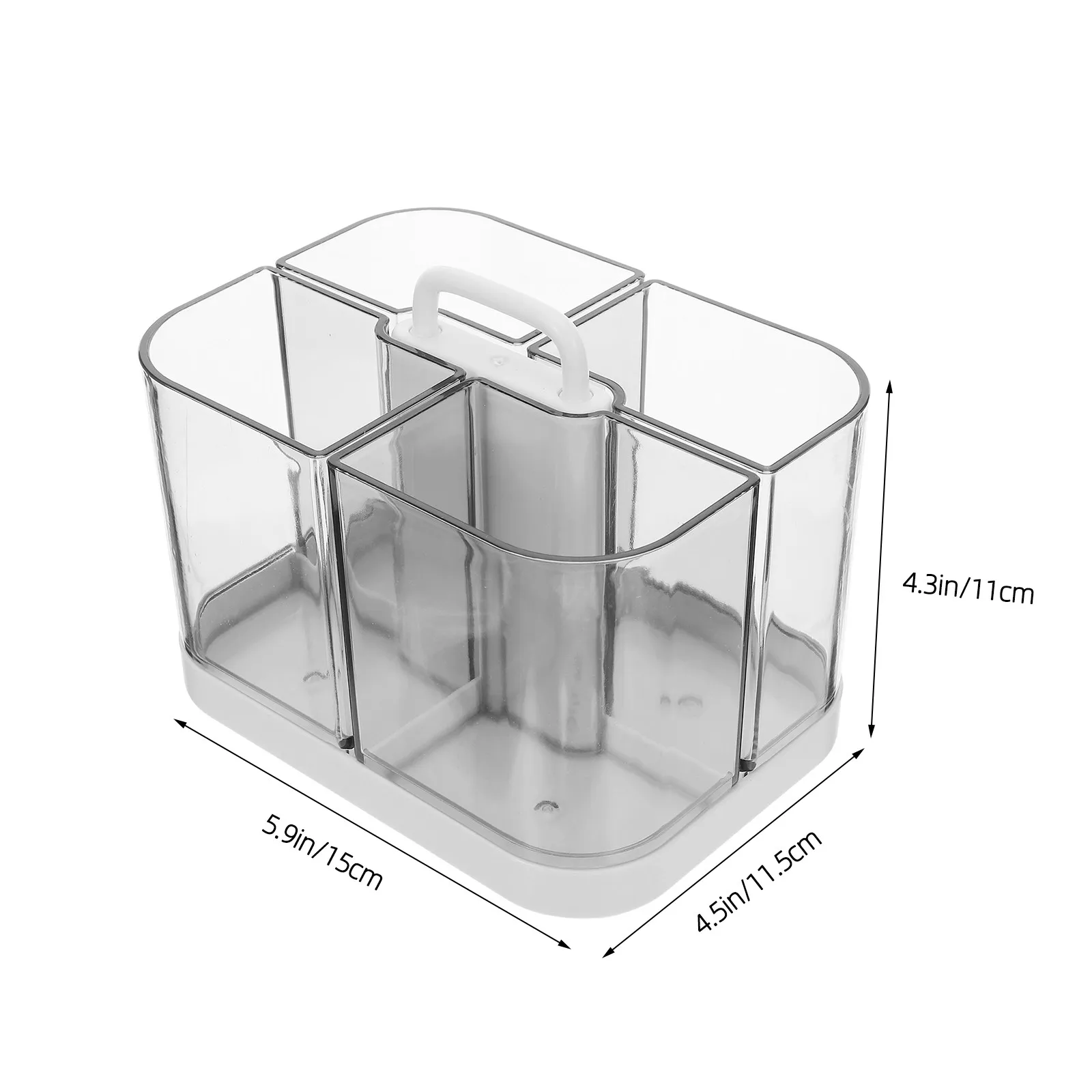 Transparent Plastic Desk Organizer Large Capacity Detachable Portable Pencil Pen Stationery Holder for Office School Desktop