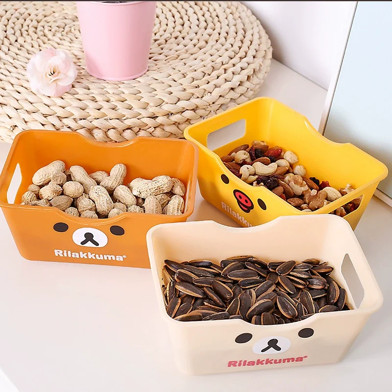 Rilakkuma Storage Basket kawaii relax bear Desktop Snack Storage