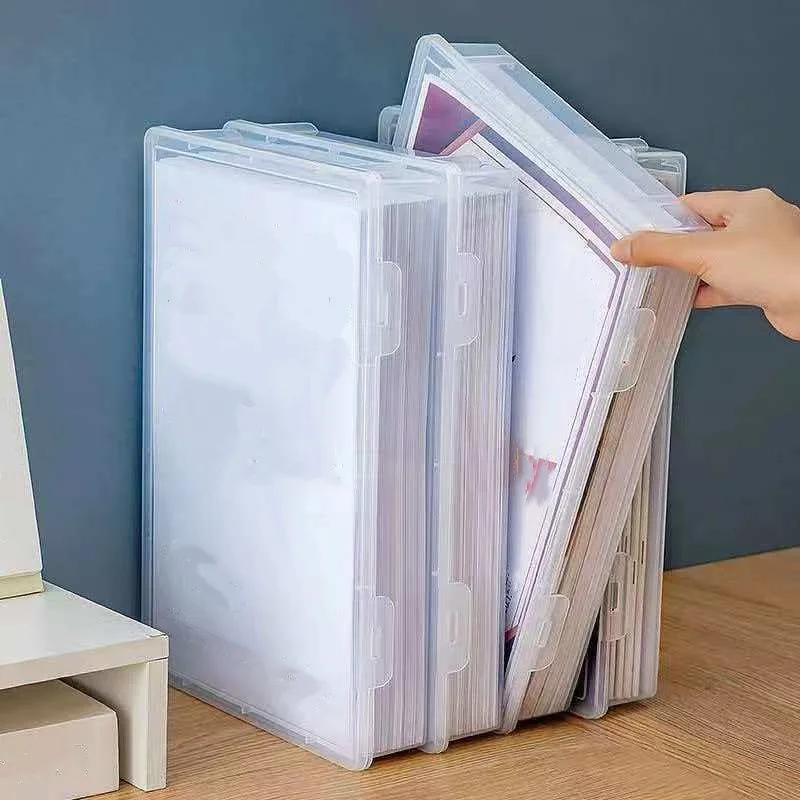 2-Piece Set/Stackable File Storage Box, Snap-On Dust-Proof Document Box, Office File and Receipt Storage Box