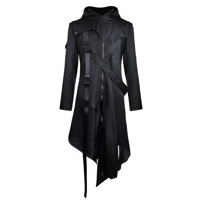 Man Medieval Irregular Gothic Trench Coat Halloween Costume