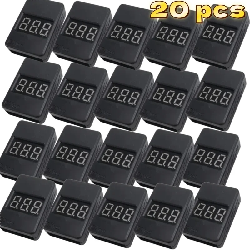 

1-8S Lipo Battery Voltage Tester Low Voltage Buzzer Alarm Battery Voltage Checker Dual Speakers for RC Car Drone 20pcs