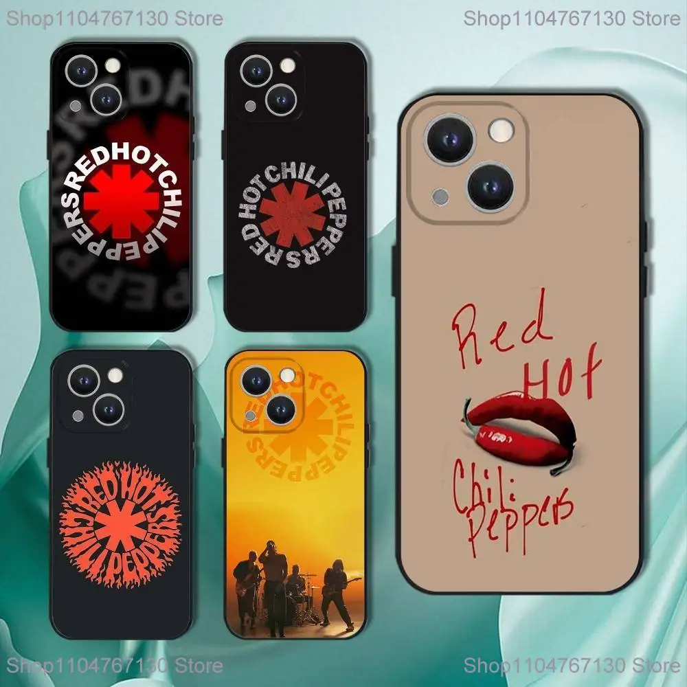 

R-Red Hot C-Chili Peppers Band Phone Case For iPhone 16,15,14,13,12,11,Pro,XS,Max,XR,Plus,E,SE4,Mini Black Soft Cover