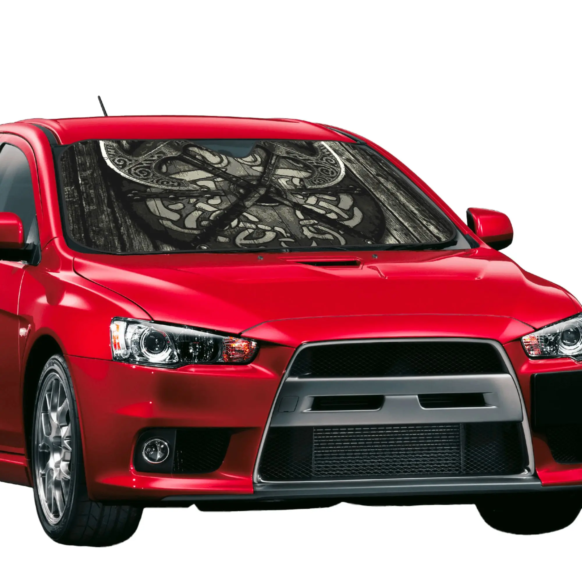 Viking Car Front Windshield Sun Visor UV Protection Car Sun Shade Heat Insulation Cover Valhalla Aluminum Foil Car Sunshade
