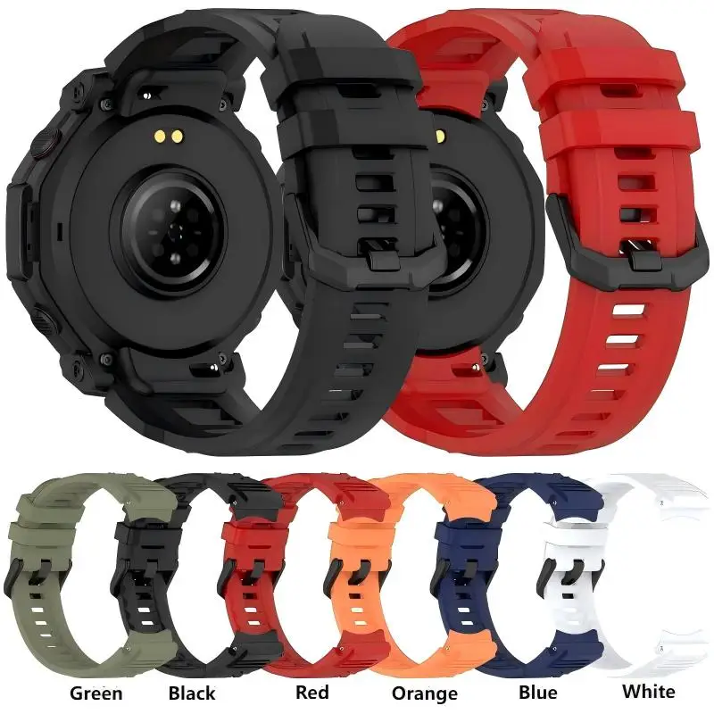 Official Silicone Strap for Amazfit T-REX 3 Pro Smart Watch Strap Watchband Sport Wristband Bracelet for T-Rex3 Pro Accessory