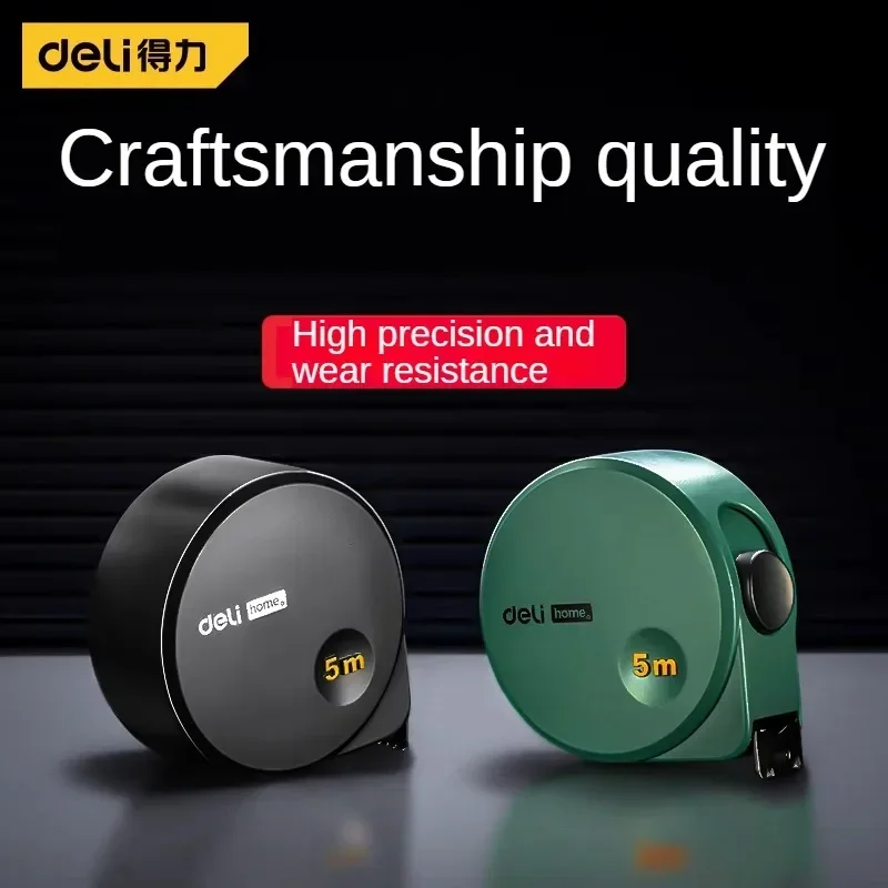 Deli 3m 5m Manual High Precision Household Woodworking Plumber Steel Tape Measure Thickening Self Locking Measuring Tape Tools