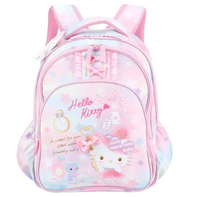 Sanurgente-Sac à dos Hello Kitty pour enfants, cartable étudiant, sac à dos de dessin animé décontracté, coussin initié, grande capacité, mignon, nouveau