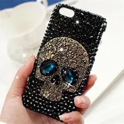 IPhone 15pro Exquisite full-screen diamond Phone Case FOR 14 13 11 12 Pro X 13 Pro Skull half pack Covers