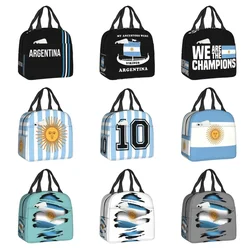 Argentina Flag Lunch Bag For Women Portable Thermal Insulated Argentine Football Gift Lunch Box Picnic Multifunction Food Tote