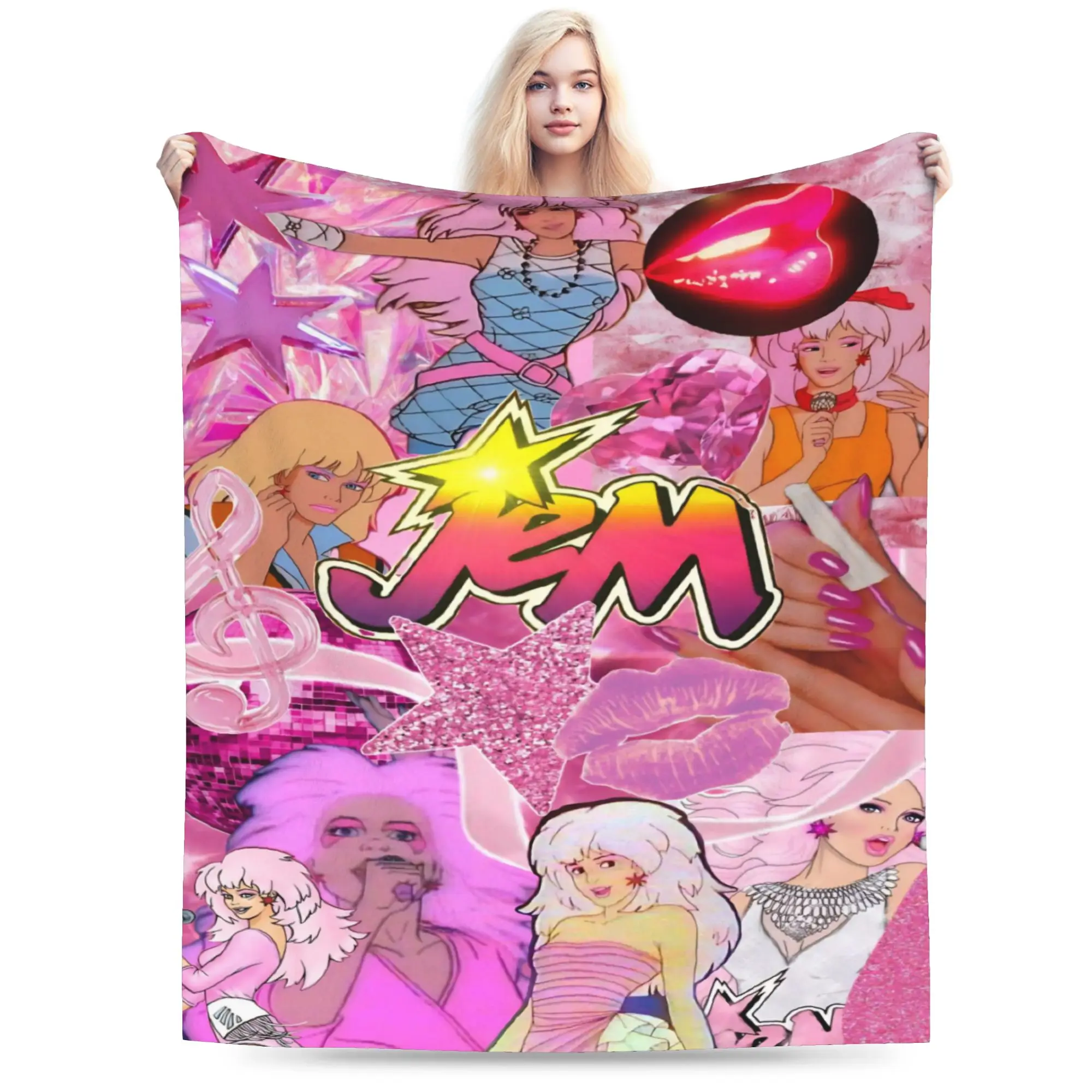 Jem And The Holograms Blanket Flannel  Relax Lightweight Thin Throw Blanket for Bed Quilt