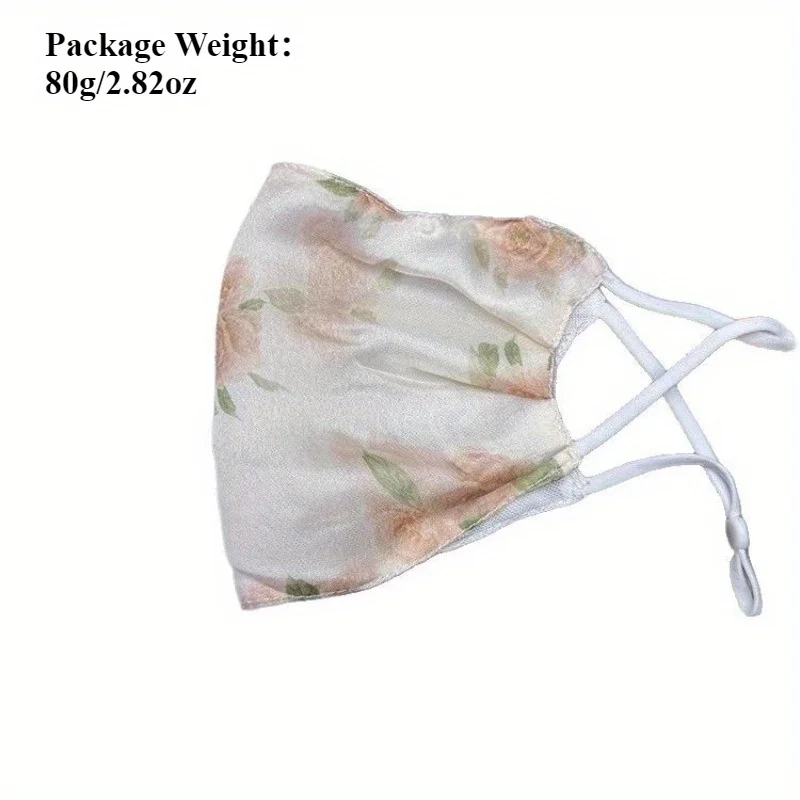 Damska maska przeciwsłoneczna na twarz z kwiatowym wzorem, urocza, słodka, modna i stylowa.