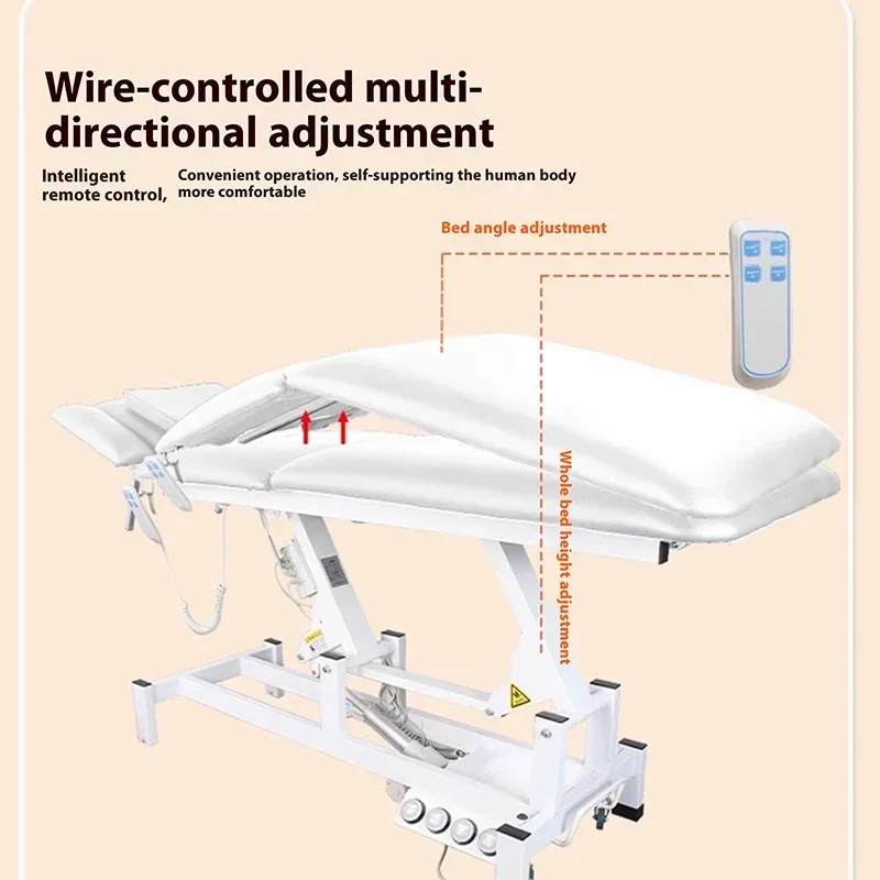 Mesa De Masaje profesional, cama con Pedal eléctrico De lujo, salón De belleza, Spa, Camas De Masaje ajustables, muebles comerciales