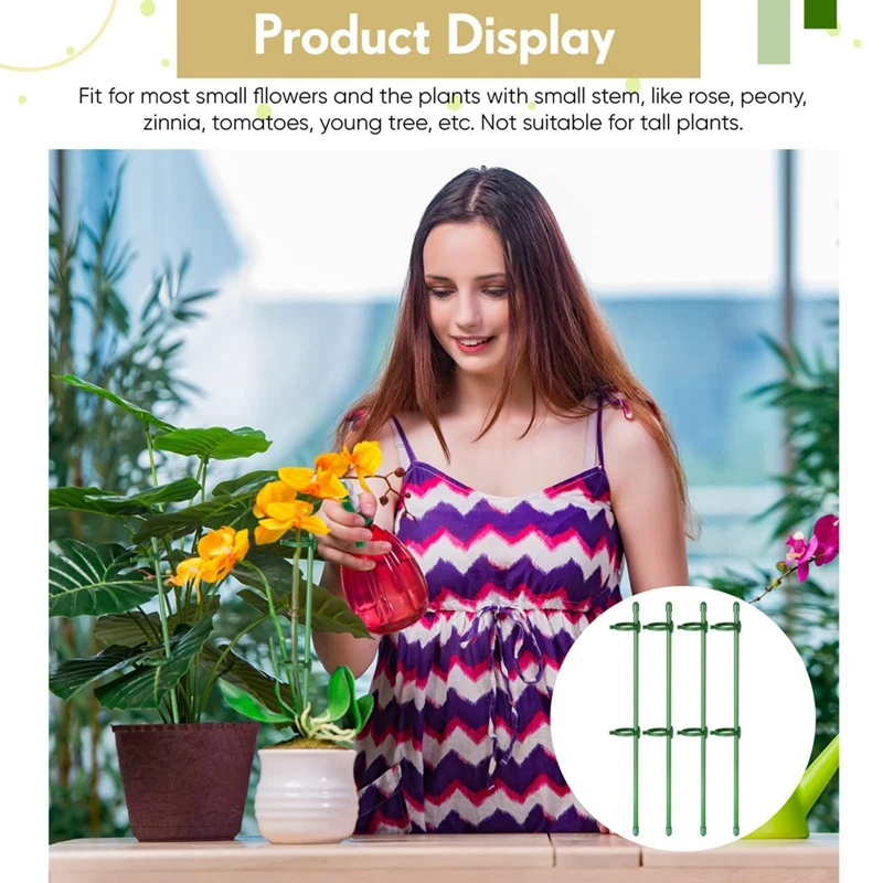 30 szt. Regulowane kołki podpierające pojedyncza łodyga ogrodowe z klipsami do roślin i rura łącząca 11.8 cali łatwą instalację