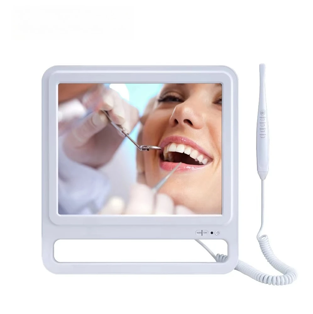 Intraoral Endoscope with 17-inch Wi-Fi-Transmitting Smart Display White Oral Imaging Equipment Assembled on Dental Chair
