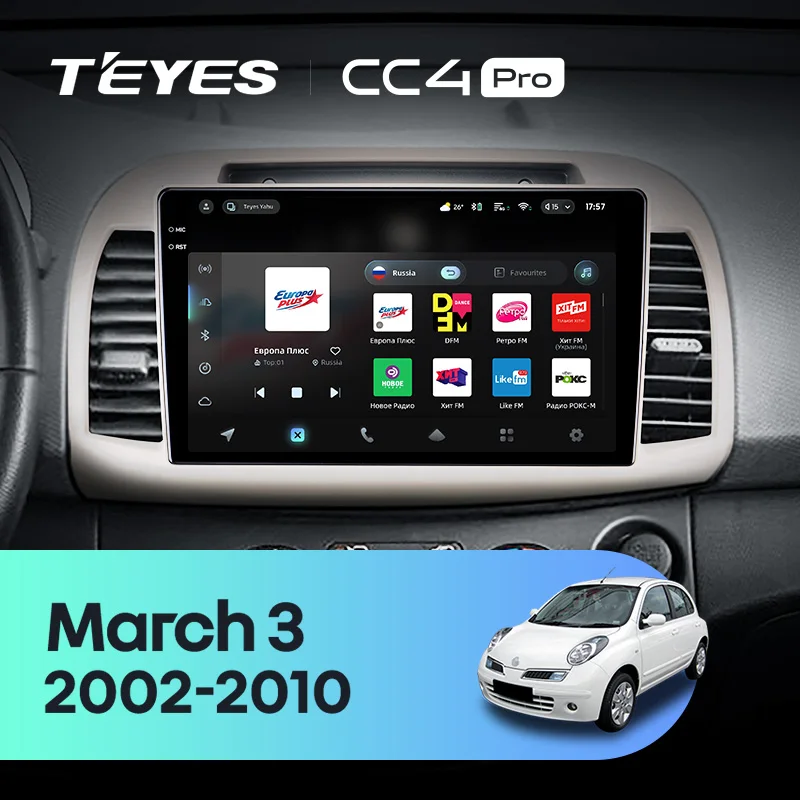 TEYES CC4 PRO For Nissan March 3 K12 2002 - 2010 CarPlay Radio Multimedia Stereo Car play Android Auto 2DIN Autoradio
