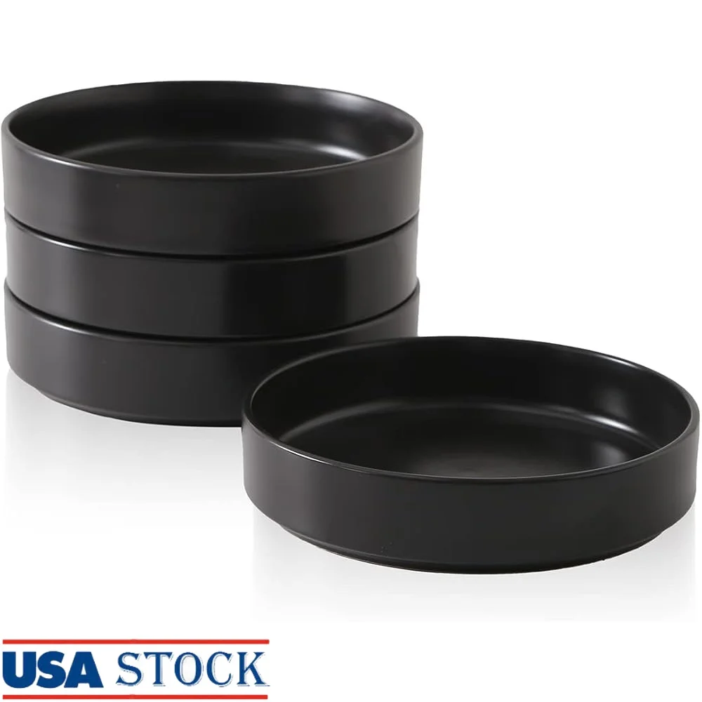 

4-Piece Stoneware Bowl Set Microwave Dishwasher Safe Minimalist Dinnerware Ideal Pasta Ramen Cereal Serving Kitchen Decor