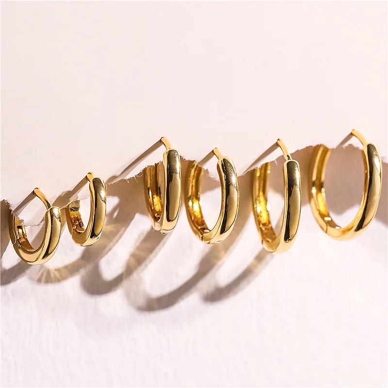 HECHENG,Brass Circle Hoop Earrings for Women Classic Small Helix Hoops Loop Ring Huggie Cartilage Piercing Jewelry