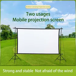 Thinyou-Écran de projection mural portable à double support en polyester, 16:9, pour le camping en plein air