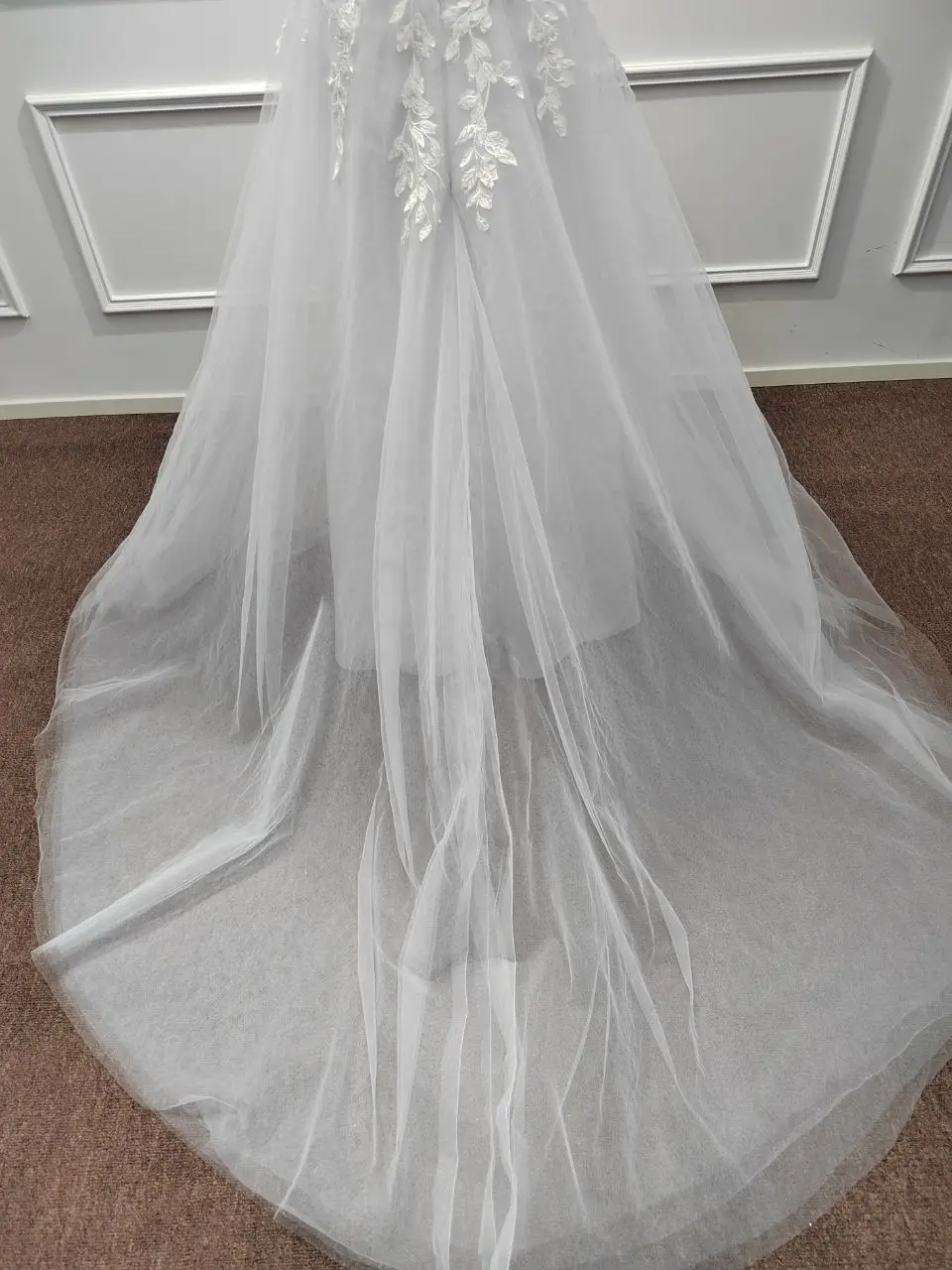 Robe de Mariée Simple en Tulle Doux, Col en V, Dos aux, Bretelles Spaghetti, pour Patients, Sur Mesure